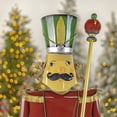 thumbnail image 4 of 59" Tall Iron Christmas Burgundy Nutcracker Holding Staff "Henry", 4 of 6