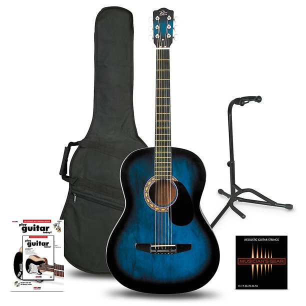 Rogue Starter Acoustic Guitar Blue Burst Beginner's Package Walmart