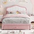 thumbnail image 1 of CazToi Full Size Upholstered Platform Bed Frame with LED Headboard & Storage Drawer No Box Spring Needed, 1 of 7