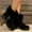 Black, variant on Jsaierl Platform Plush Boot For Women Ankle & Bootie Faux Fur Fleece Lined Casual Short Booties Ladies Classic Ultra Snow Platform Anti-Slip Boot For Outdoor