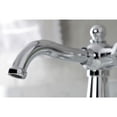 thumbnail image 4 of Kingston Brass KSD154BXCP Nautical One-Handle Single-Hole Bathroom Faucet with Deck Plate and Push Pop-Up Drain, Polished Chrome, 4 of 7