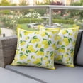 thumbnail image 3 of Summer Lemon Outdoor Pillow Covers Pack of 2 Fruit Farmhouse Leaf Yellow Edge Waterproof Throw Pillow Covers Decorative Cushion Cases for Patio Garden Tent Balcony Couch 24x24 inch, 3 of 9