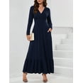 thumbnail image 2 of Women Long Sleeve Loose Plain Evening Maxi Dress Casual Long Dresses with Pockets, 2 of 9