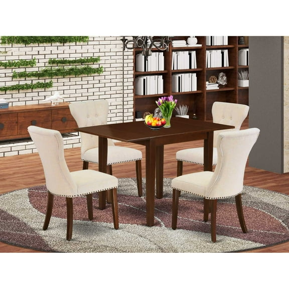 East West Furniture Dining Room Set Mahogany, NDGA5-MAH-32