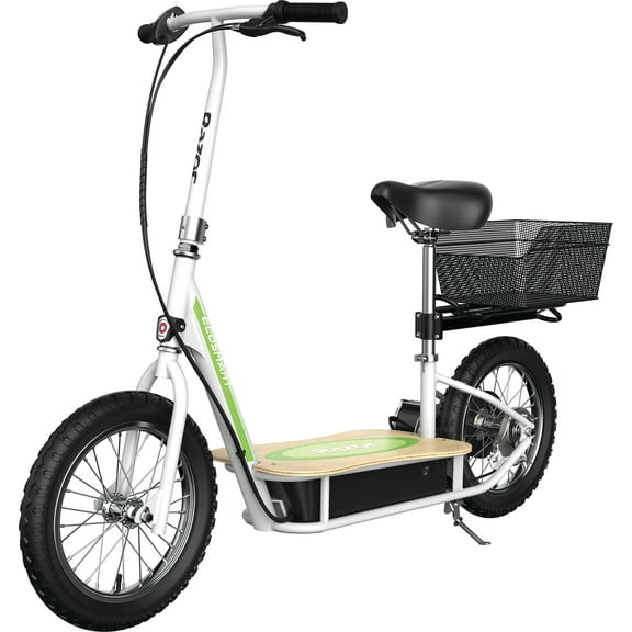 Razor EcoSmart Metro Electric Scooter with Padded Seat, for Ages 16  and up to 220 lbs, 16" Pneumatic Tires, 500W Chain-Driven Motor, Up to 18 mph and 12-mile Range, 36V Sealed Lead-Acid Battery