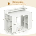 thumbnail image 3 of Costway 43" Home Office Desk with Power Outlets Monitor Shelf Bookshelf & Cable Hole, 3 of 10