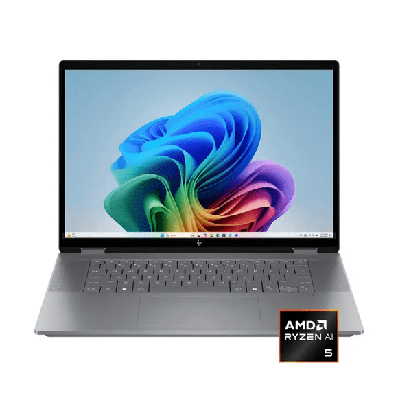 HP OmniBook X Flip 2 en 1, 16 Pouces 2K Ordinateur Portable à Écran Tactile, Copilot+PC, AMD Ryzen AI 5, 16 Go DDR5 1 To SSD, Windows 11 Famille, Wi-Fi 6E, Longue Durée de Vie de la Batterie, Argent