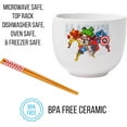 thumbnail image 3 of Silver Buffalo Marvel Retro Group Avengers Featuring Captain America, Hulk, Thor, and Iron Man Ceramic Ramen Bowl with Chopsticks, 20 Ounces, 3 of 10