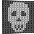 thumbnail image 1 of ARTCANVAS Human Skull Bones Black White Jewel Pixel Canvas Art Print - Size: 18" x 18" (0.75" Deep), 1 of 9