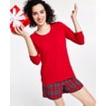 thumbnail image 3 of Family Pajamas Womens Brinkley Plaid Shorts Mix It Matching Set Plaid Candy Red S, 3 of 3