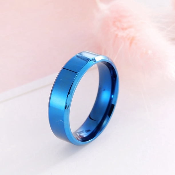 Anillos negros de acero inoxidable para mujer, anillos de boda, joyería para hombre, ancho de 6mm, logotipo de nombre grabado personalizado Tan Jianjun unisex