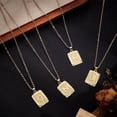 thumbnail image 4 of 1 Set 1 Box 1Pc Letter A-Z Necklace 18K Gold Plated Brass with Rectangle Velvet Pouches for Women, 4 of 9