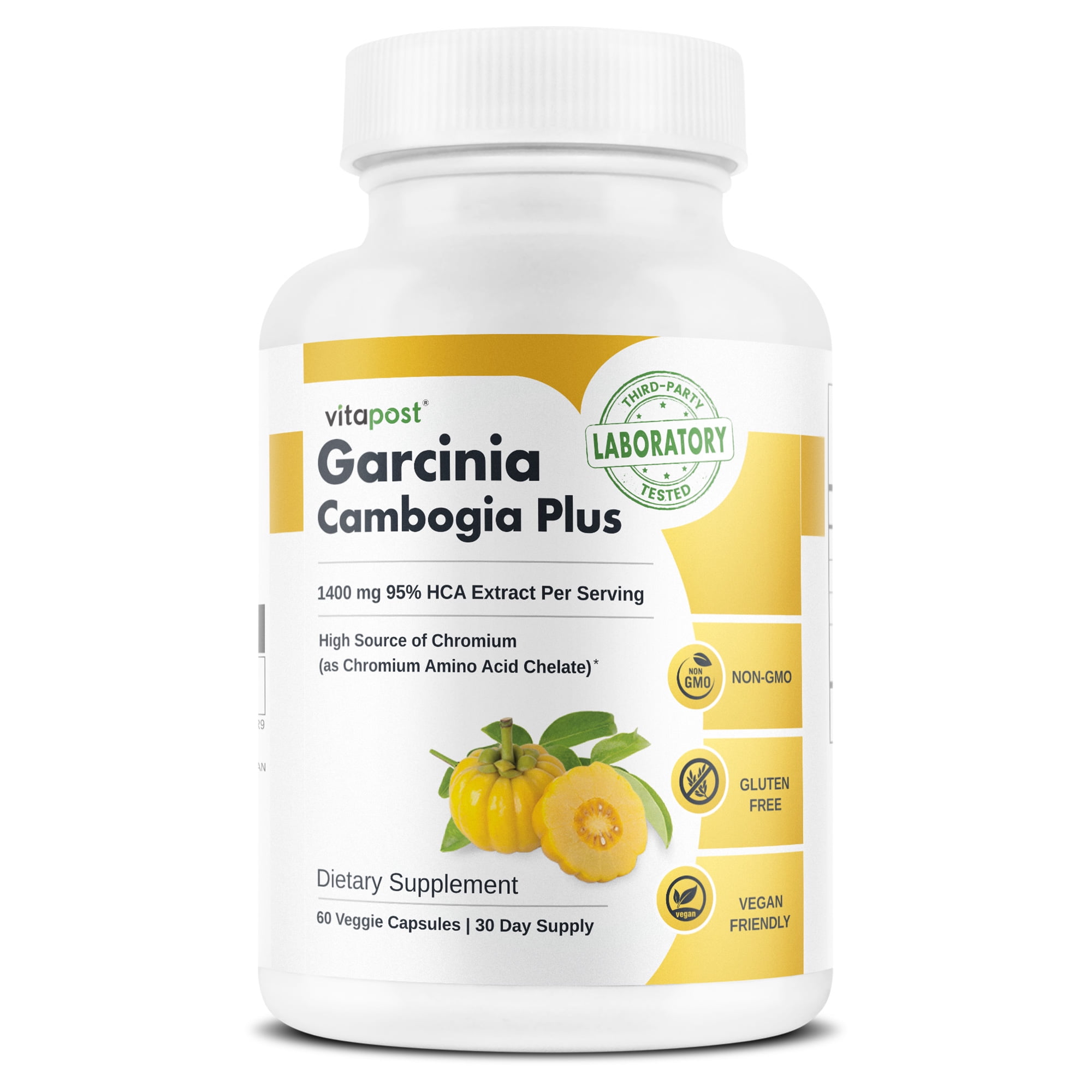 VitaPost Garcinia Cambogia Plus Supplement with 95% Hydroxycitric Acid (HCA) - 60 Capsules