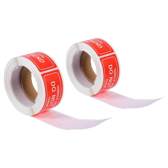 2 Rolls Spigot Control Fragile Stickers 7.50X2.50X0.10CM Red