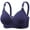 Blue, variant on Women's Plus Size Wireless Bra, Breathable Thin Cup Minimizer Seamless Comfort Full Coverage Wirefree Everyday Bra