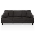 thumbnail image 2 of Furniture of America Fayen Modern Small Space Boucle Fabric Sofa with Pillow and USB Port, Dark Gray, 2 of 15