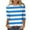 Blue, variant on Utoimkio 3/4 Sleeve Fall Tops for Women Oversized 2025 Crewneck Casual Striped Shirts Blouses for Women