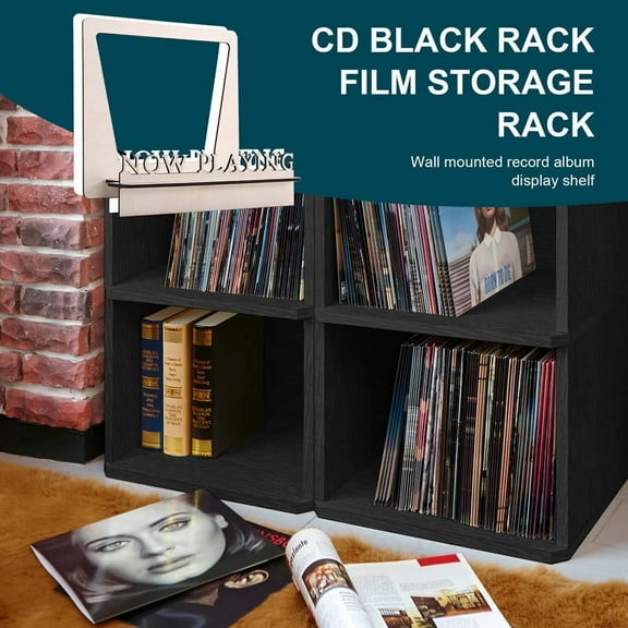 Now Playing Vinyl Record Stand 3D Retro Holder for Vinyl Records Wood Record Stand Vinyl Gift Idea Turntable Accessories