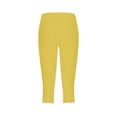 thumbnail image 5 of Jxximdong Leggings for Women High Waisted Yoga Capri Pants Lightweight Comfortable Solid Color Soft Casual Pajama Pants Yellow XL Yoga Pants, 5 of 5