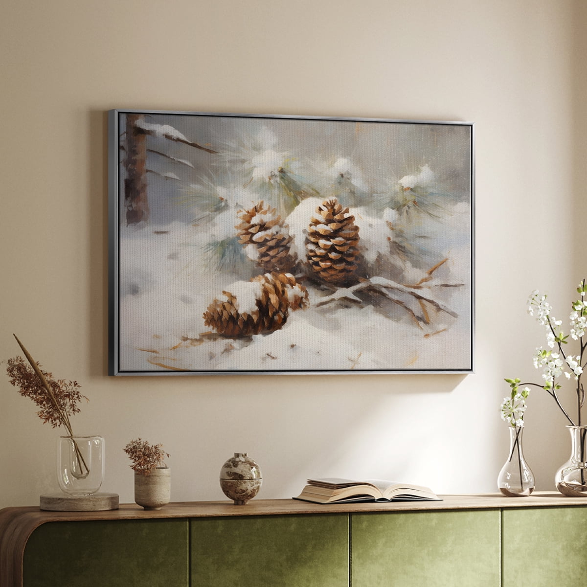 Vintage Landscape-CLXIX By Wexford Home Framed in Silver Wood Gallery Wrapped Canvas 17 in. x 25 in.
