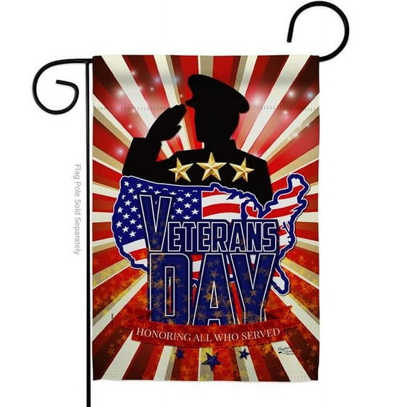 Angeleno Heritage G135160-BO 13 x 18.5 in. Honoring Veterans Day Garden Flag with Armed Forces Service Double-Sided Decorative Vertical Flags House Decoration Banner Yard Gift