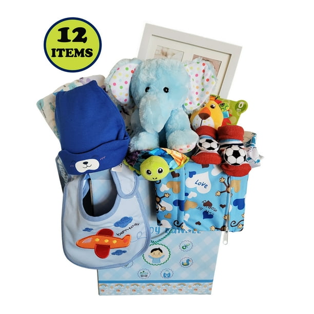 Gifts Are Blue Baby Boy Bundle Gift Set with Essentials, Toys