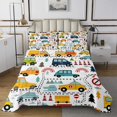 thumbnail image 1 of Erosebridal Cartoon Car Coverlet Set Queen, Morning Transportation Bedding Set, Construction Site Sign Decor 3 Pieces, 1 of 5