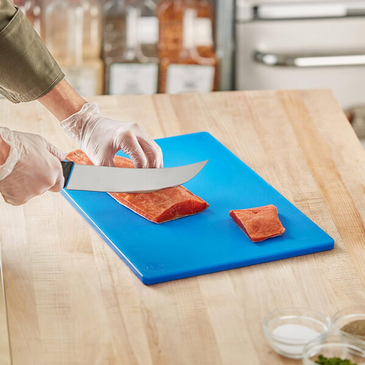 TrueCraftware- 18" X 12" X 1/2” Plastic Cutting Board for Kitchen Blue Color- Plastic Commercial Chopping Board Anti Slip Surface Chopping Food Cutting Mat for Meat Vegetables