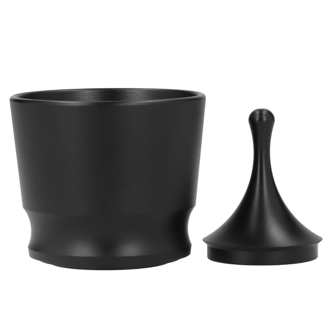 Anillo dosificador de café de acero inoxidable 304, recipiente receptor de polvo, accesorios de café, 58 mm, negro