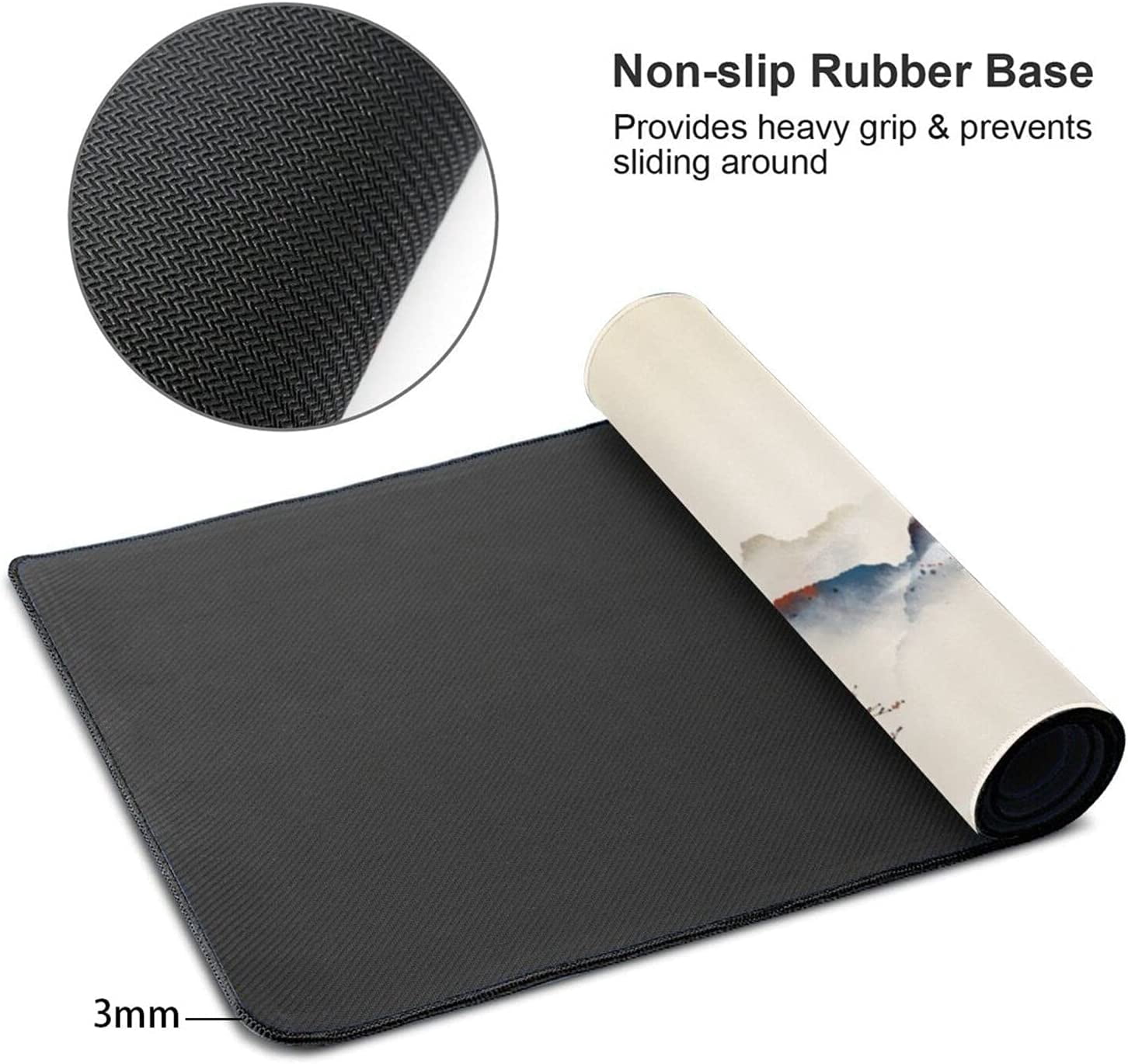 Extended Gaming Mouse Pad Large Size 31.5x11.8 inches Nonslip Rubber Base Desk Mat Stitched Edges Mousepad, Mountains