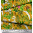 thumbnail image 2 of Soimoi Tissu Poly Georgette Orchidée, Palmier & Monstera Imprimé Tropical au Mètre 42 Pouces de Large, 2 of 3