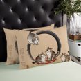 thumbnail image 3 of Waterproof Outdoor Throw Pillows with Inserts 12"x20", Brown Cute Cat Soft Decorative Pillowcases for Couch Bedroom, Modern Art Pillow Covers for Sofa Living Room, 3 of 8