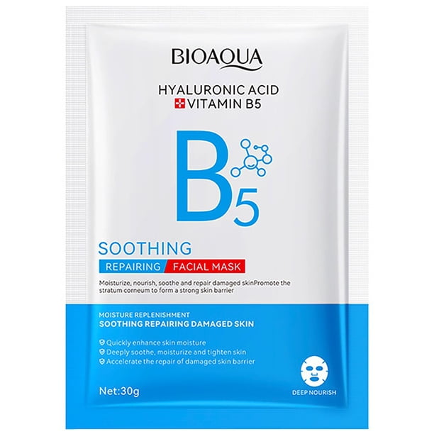 Mascarilla facial BIOAQUA con ácido hialurónico y vitamina B5, 30 g x5