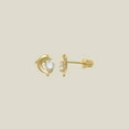 thumbnail image 2 of Anygolds 14K real solid Gold Dolphin CZ Stud Screw-back Earring, 2 of 7