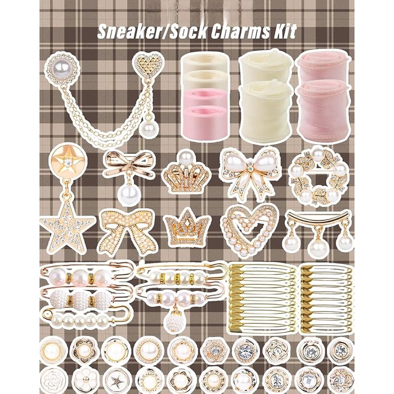 95 Pcs Pink Shoe Charms for Sneakers, Junk Socks Charms Kit  display picture 1