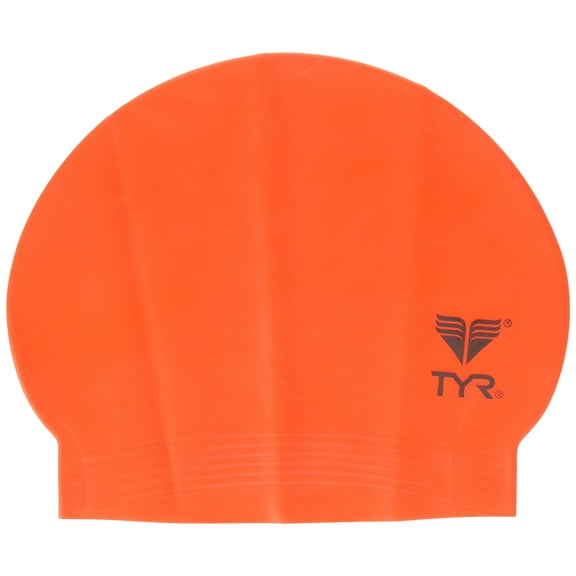 TYR Adult Fit Latex Swim Cap - Orange