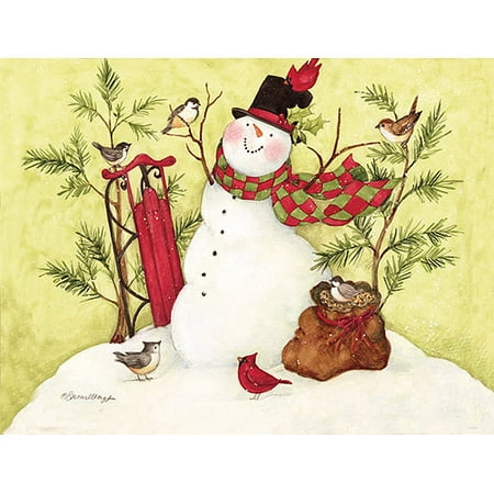 Snowman Sled Boxed Christmas Card - Walmart.com