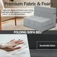 thumbnail image 5 of Favory Folding Sofa Bed, 7 inch Memory Foam Floor Couch, Convertible Sleeper Foldable Mattress Futon Sofa for Living Room/Home Office/Guest Beds/Apartment/Upstairs Loft, Light Grey, Twin, 5 of 9