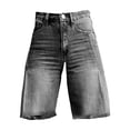 thumbnail image 4 of yunLCZ Women's Wide Leg Pants Flare Denim Shorts For Women Wide Leg Denim Shorts Woman Vintage Floral Print High Waisted Straight Stretch Pants With Pockets Business Work Casual Pants, 4 of 4