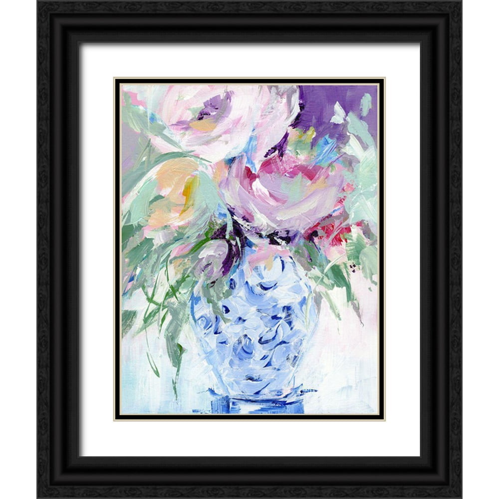 Pepe Susan 15x18 Black Ornate Wood Framed with Double Matting Museum Art Print Titled - Blissful Bouquet I