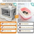 Foldable Cat Litter Box, Enclosed Kitty Litter Box, Top Entry Anti