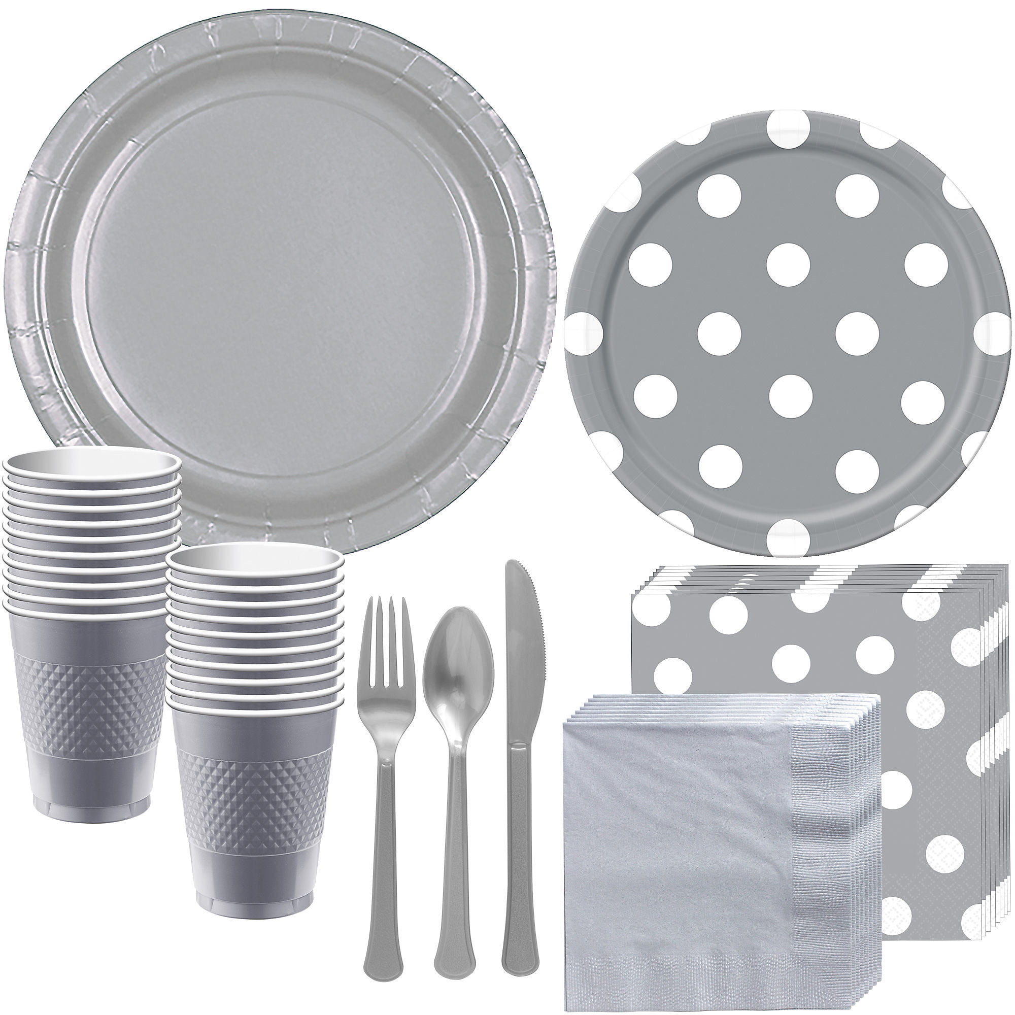 Party City Tableware Supplies for 16 Guests, Includes Paper Plates