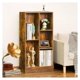 thumbnail image 4 of HOWEN 5 Cube Mid-Century Modern Brown Wood Bookcase, 3 Tier Storage Organizer Shelf, Rustic Display Cabinet for Bedroom, Living Room, Office, 4 of 5