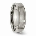 thumbnail image 4 of Solid Titanium Beveled Edge , Concave 6mm Matte Brushed Finish and Plain Classic Wedding Band Ring Size 6.5, 4 of 7