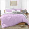 thumbnail image 1 of Duvet Cover 3 Piece Egyptian Cotton Cozy & Breathable 600 Thread Count Reversible Duvet Covers with Zipper Closure & Corner Ties Soft Comforter Cover (Twin/Twin XL, Lilac ), 1 of 6