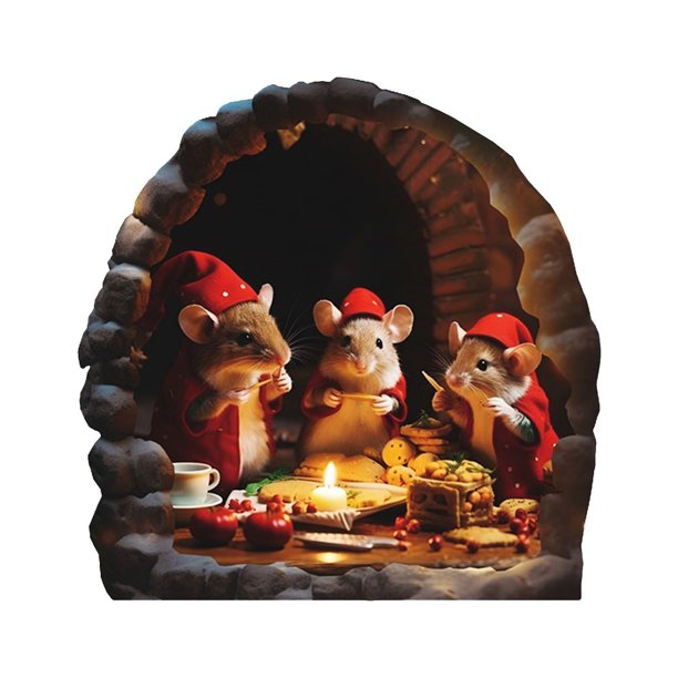 Fiudx Ofertas Y Liquidación Ratones De Navidad Dormitorio De Los Niños Agujero Del Ratón Decoración Del Hogar Pegatinas De Pared