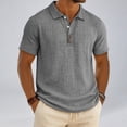 thumbnail image 3 of Kcolen Men's Solid Color Polo Shirt Short Sleeve Collared Casual Business Basic Tee Lightweight Button T-Shirts Summer Tops, 3 of 6