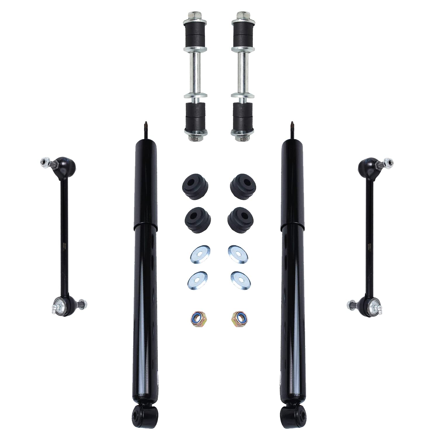 Detroit Axle - 8pc Struts Shocks Kit for 2006-2007 Ford Focus Complete 2 Struts w/Coil Spring 2 Shock Absorbers 4 Front Rear Sway Bar Links Replacement Ready Struts Assembly