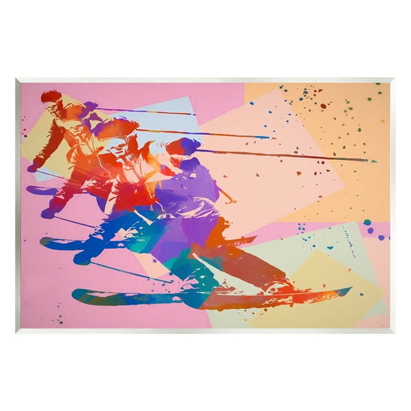 Stupell Industries Pop Style Winter Skiing Sports Painting Unframed Art Print Wall Art, 15 x 10