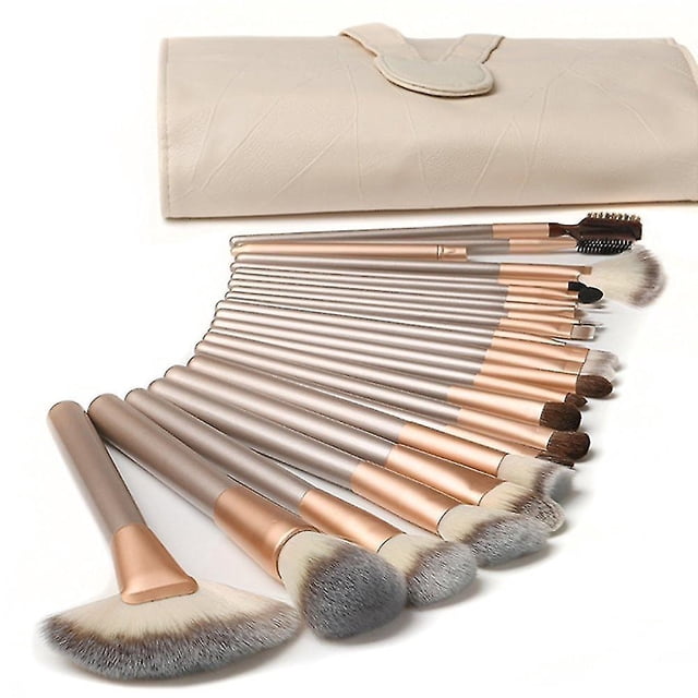 18 Pcs Makeup Brush Set With Different Function, Professional Kabuki Synthetic Wood Handle Cosmetic Brushes With Case